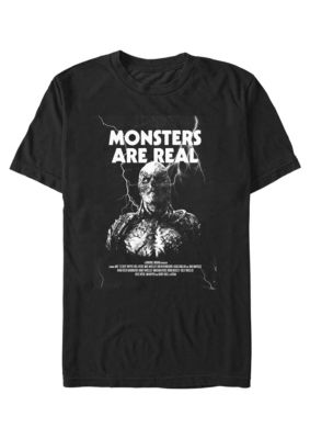 Stranger Things Men's Monsters Are Real Graphic T-Shirt, Black, 2XL