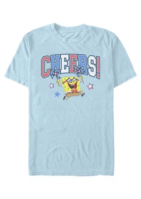 Nickelodeon Men's USA Spongebob Graphic T-Shirt, Blue, Large