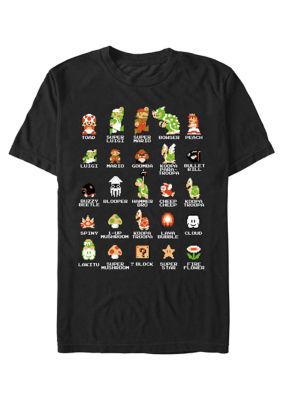 Nintendo Men's Pixel Cast Graphic T-Shirt, Black, 3XL