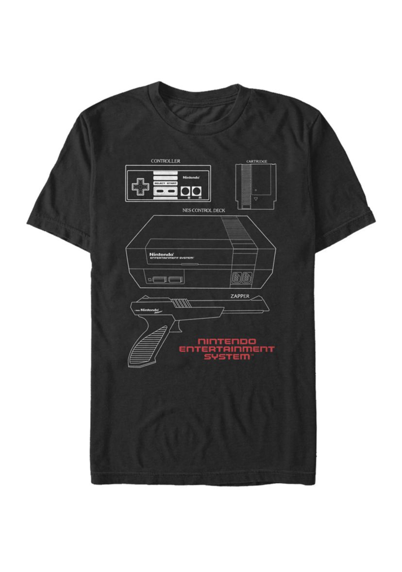 Big & Tall Classic NES Schematic Short Sleeve Graphic T-Shirt