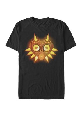 Nintendo Men's Big & Tall Zelda Glowing Majoras Mask Halloween Pumpkin Short Sleeve Graphic T-Shirt, Black, 3XL