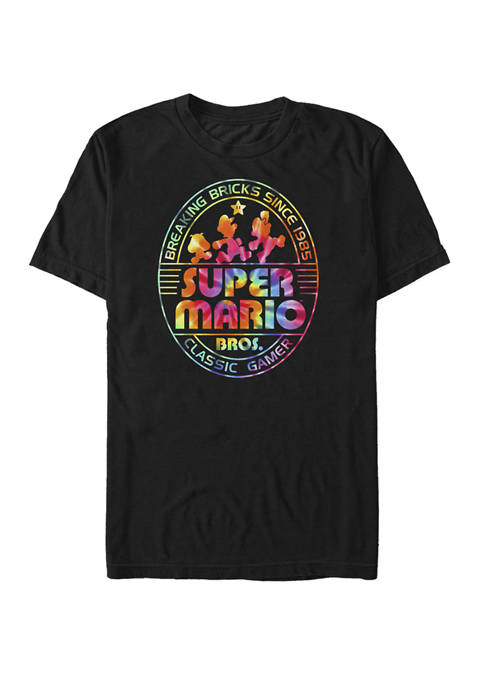 Super Mario Brick Break 85 Tie Dye Logo Short Sleeve T-Shirt 