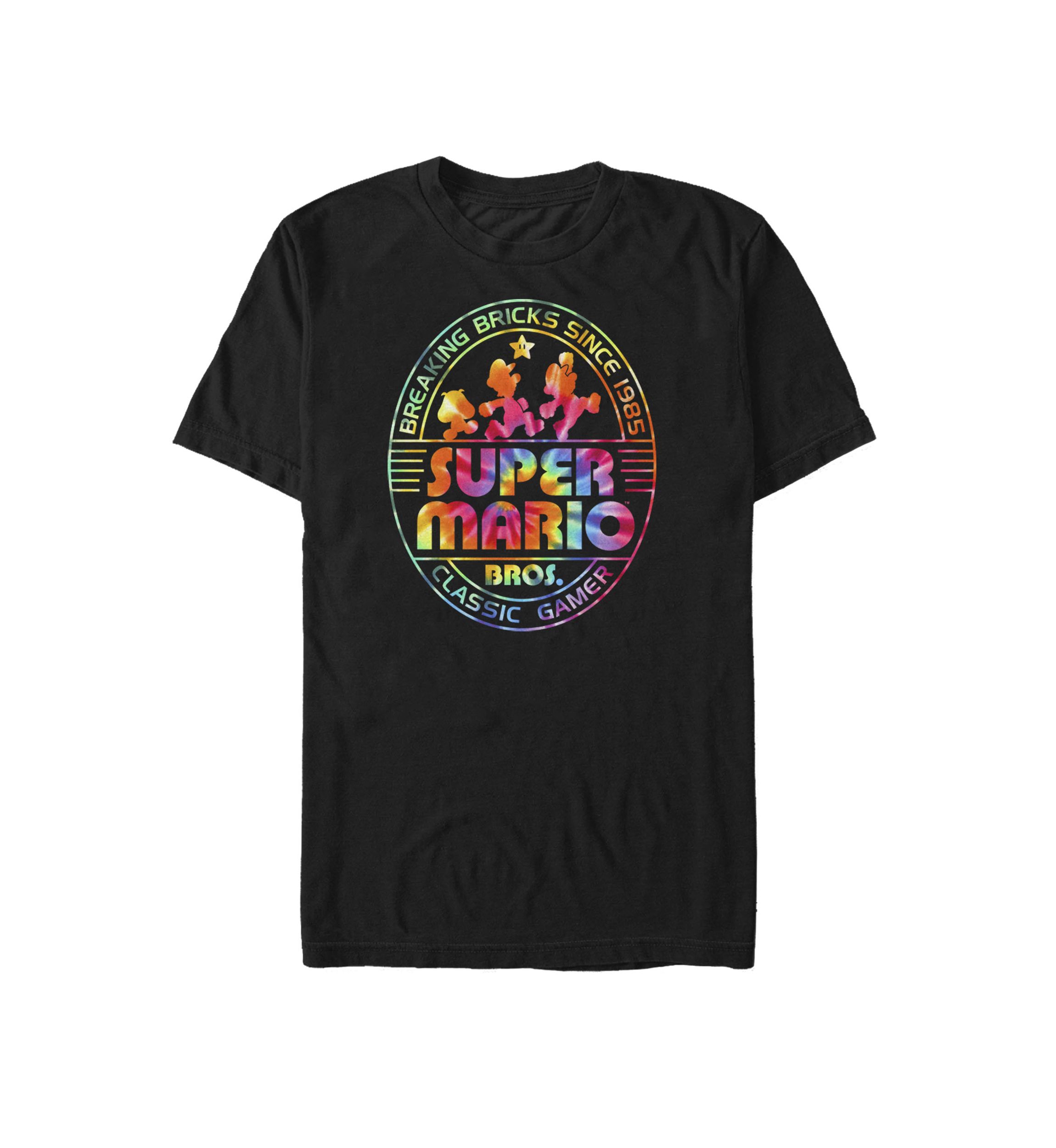 Super Mario Brick Break 85 Tie Dye Logo Short Sleeve T-Shirt 
