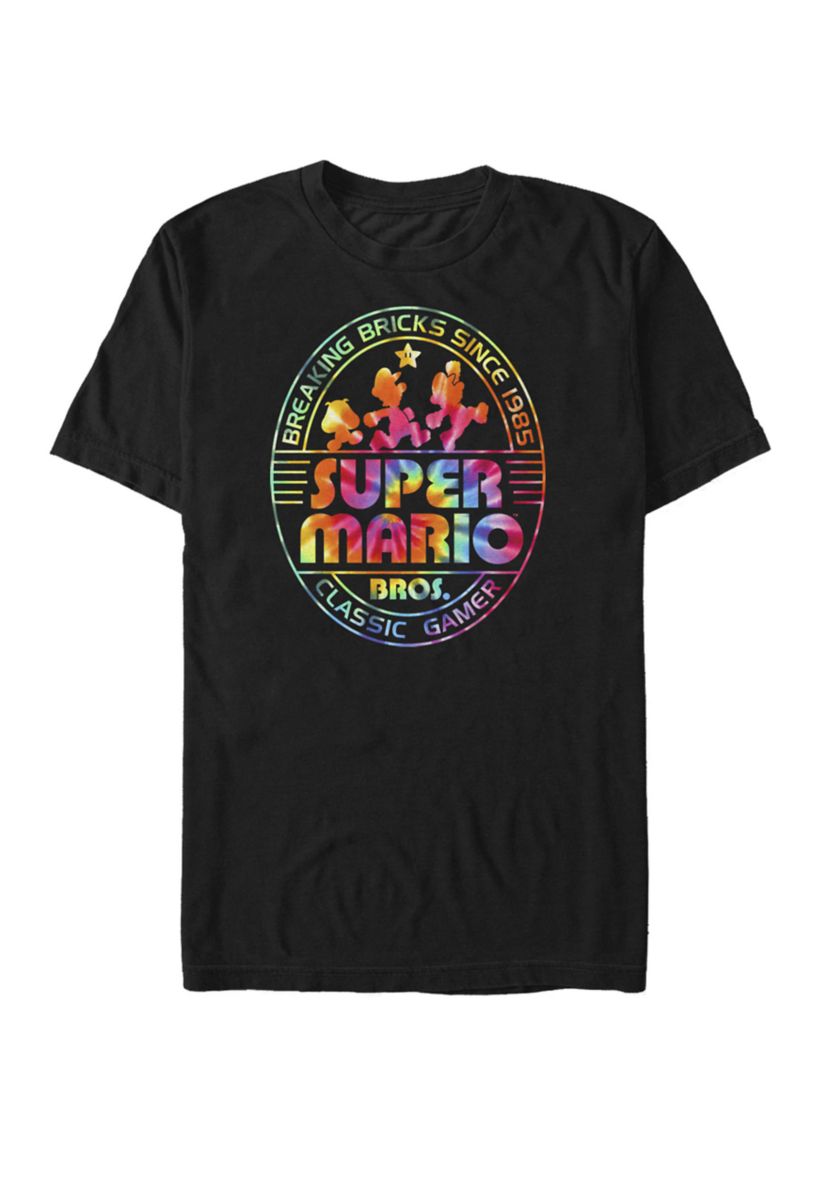 Super Mario Brick Break 85 Tie Dye Logo Short Sleeve T-Shirt 