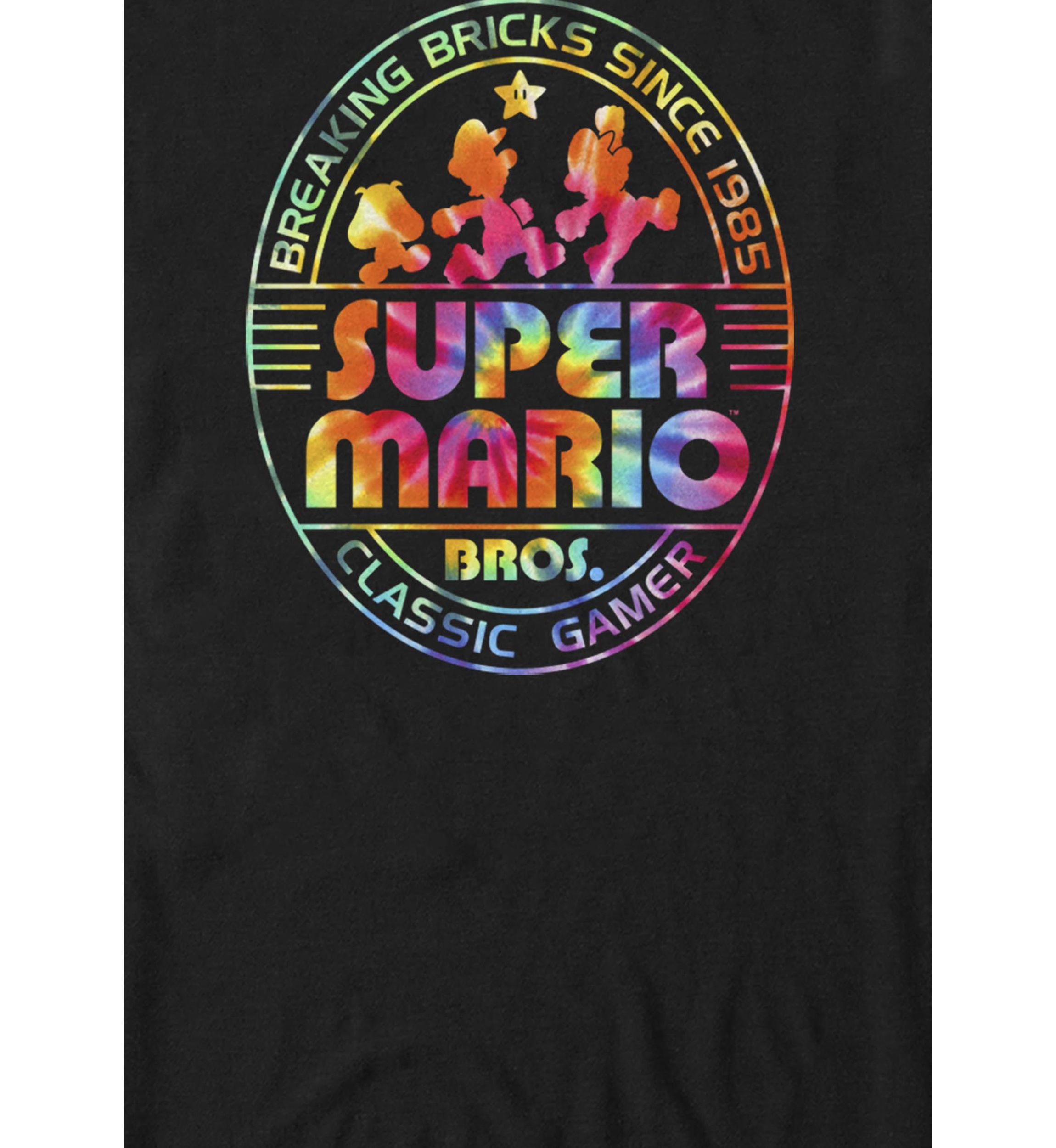 Super Mario Brick Break 85 Tie Dye Logo Short Sleeve T-Shirt 