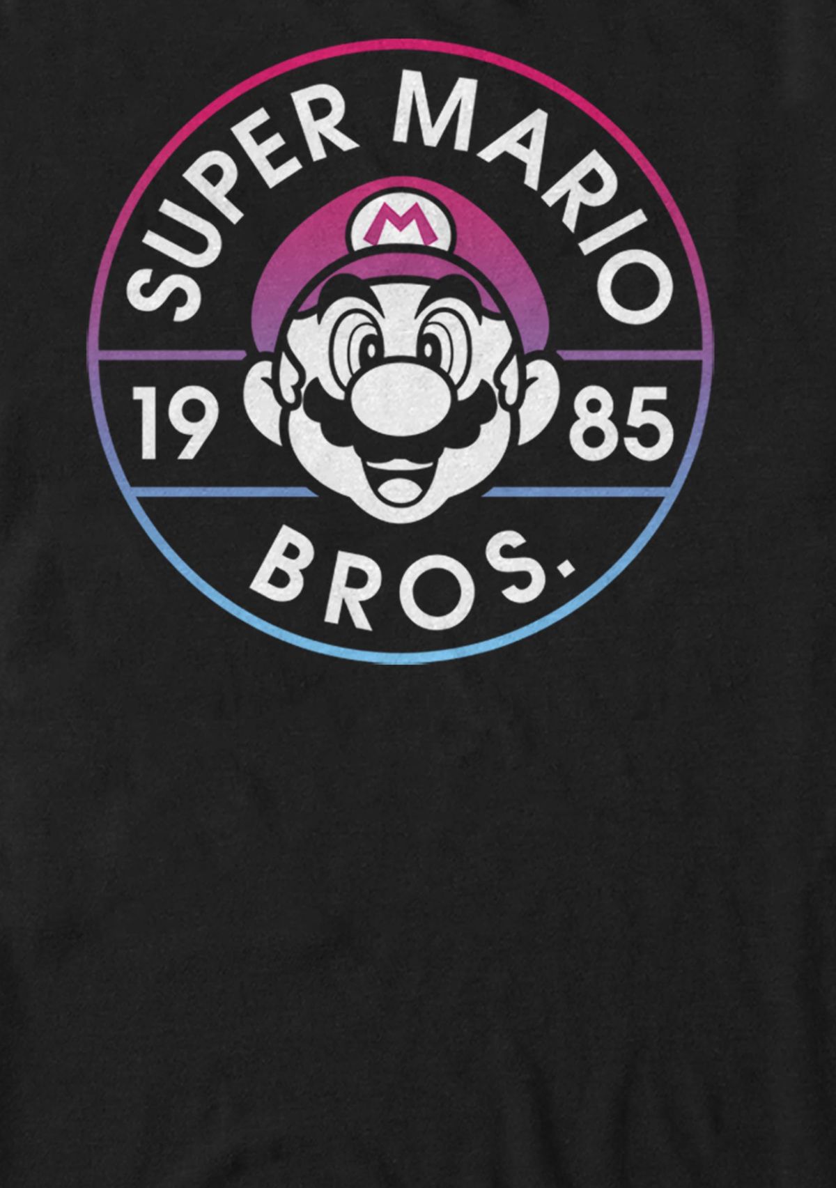Super Mario Bros 1985 Neon Circle Logo Short Sleeve T-Shirt 