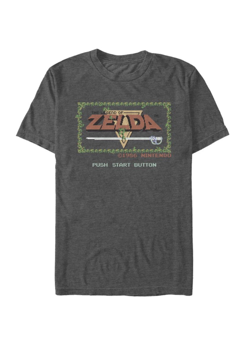 The Legend of Zelda Classic NES Title Screen Short Sleeve Graphic T-Shirt 