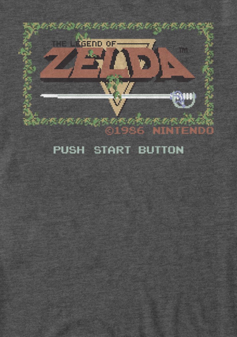 The Legend of Zelda Classic NES Title Screen Short Sleeve Graphic T-Shirt 