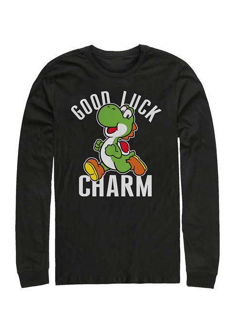 Nintendo Good Luck Graphic Long Sleeve T-Shirt