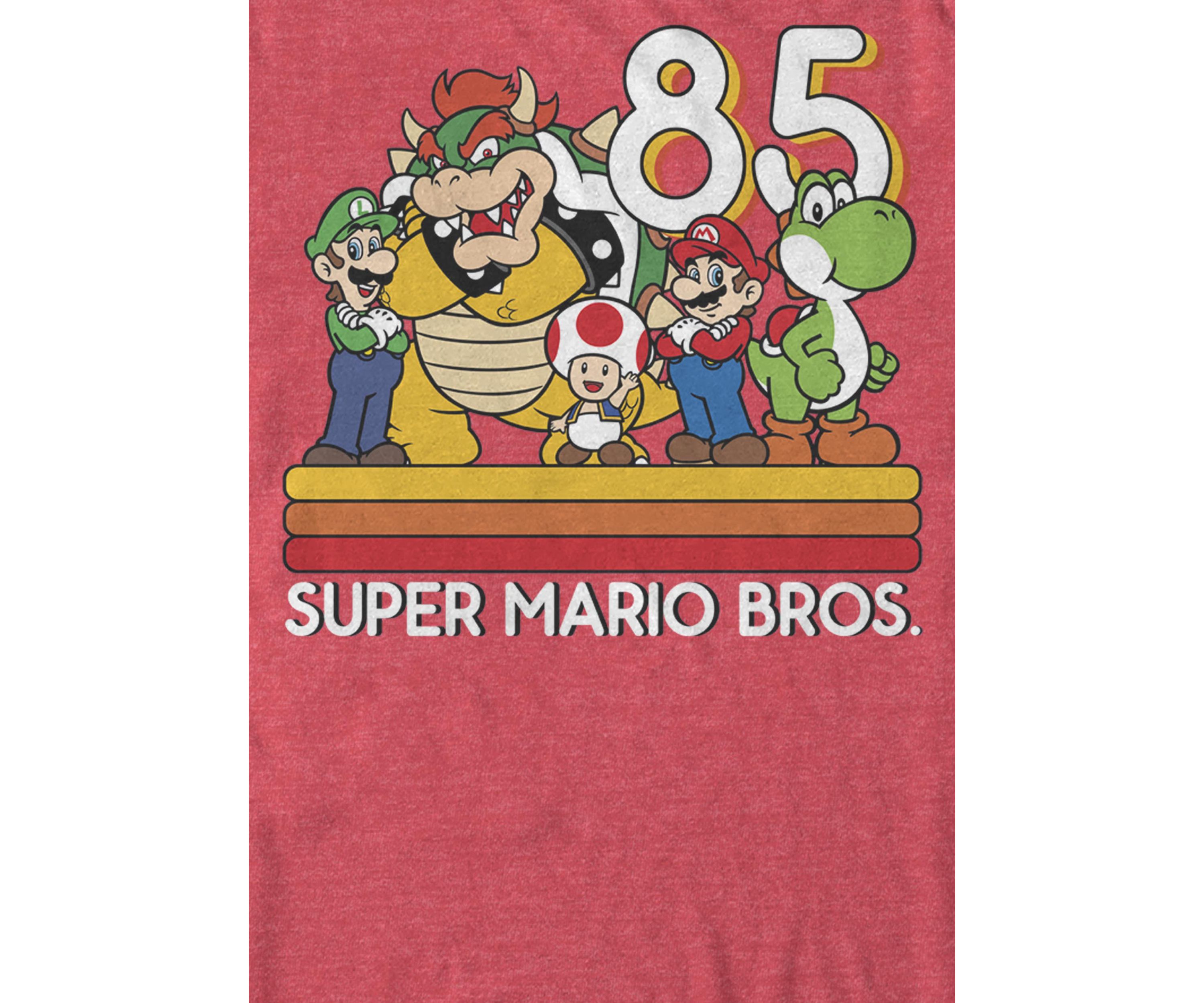 Super Mario Retro Character Lineup Short Sleeve T-Shirt 