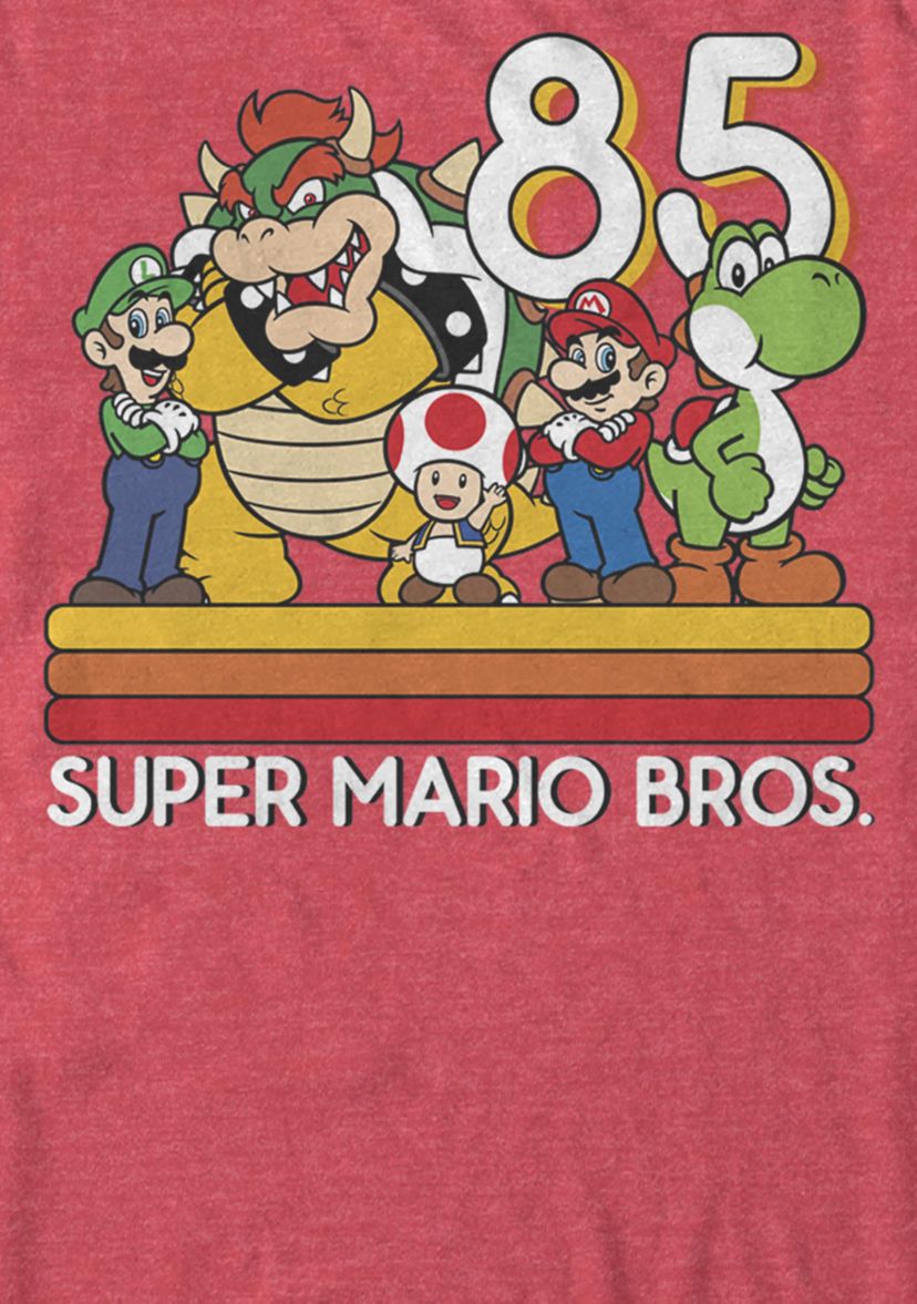 Super Mario Retro Character Lineup Short Sleeve T-Shirt 