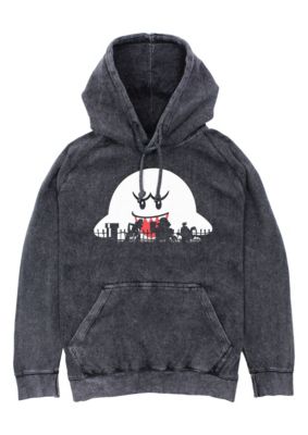 Nintendo Men's Mario Halloween Silhouttes Graphic Fleece Hoodie, Black, Medium