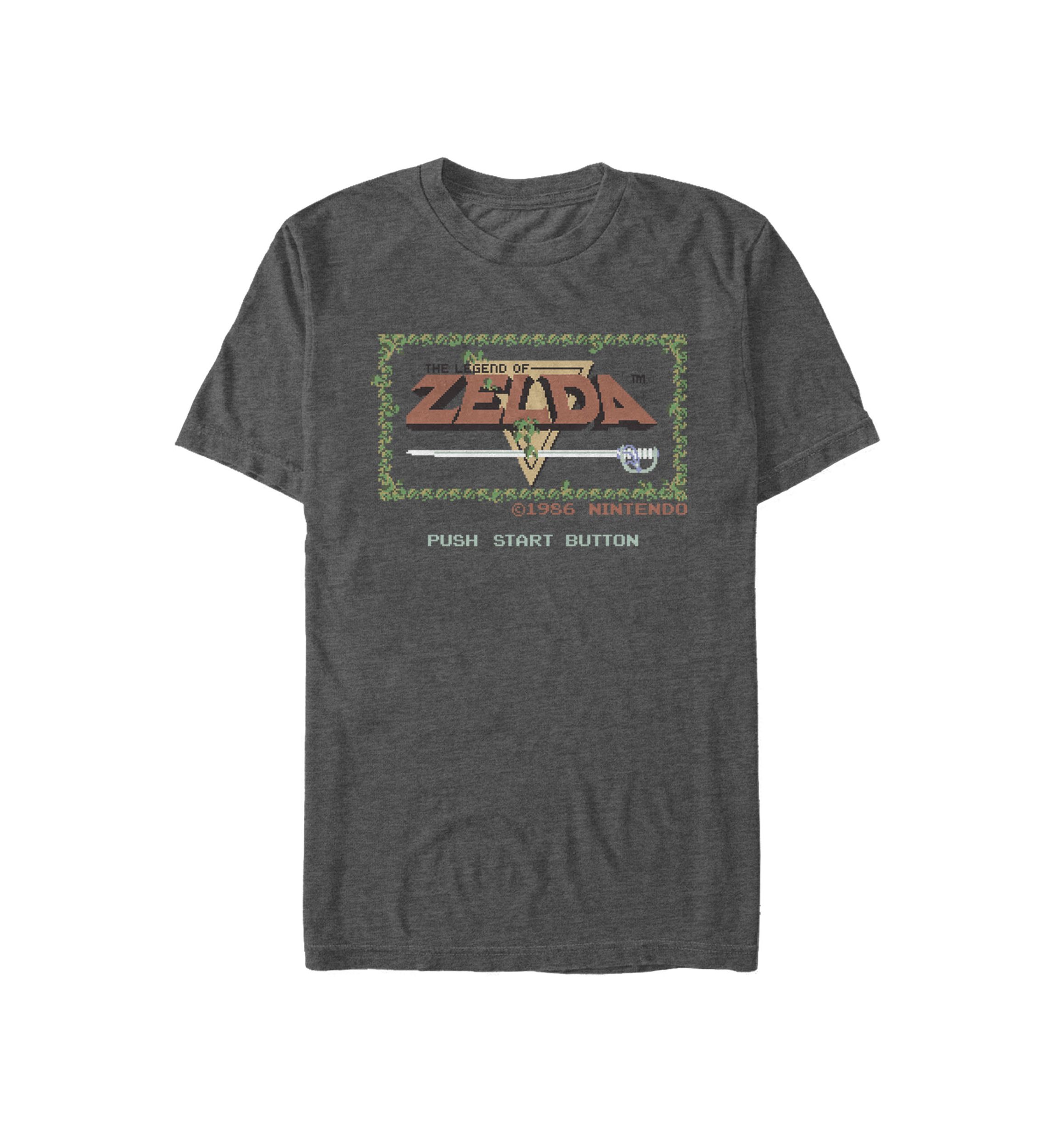 The Legend of Zelda Classic NES Title Screen Short Sleeve Graphic T-Shirt
