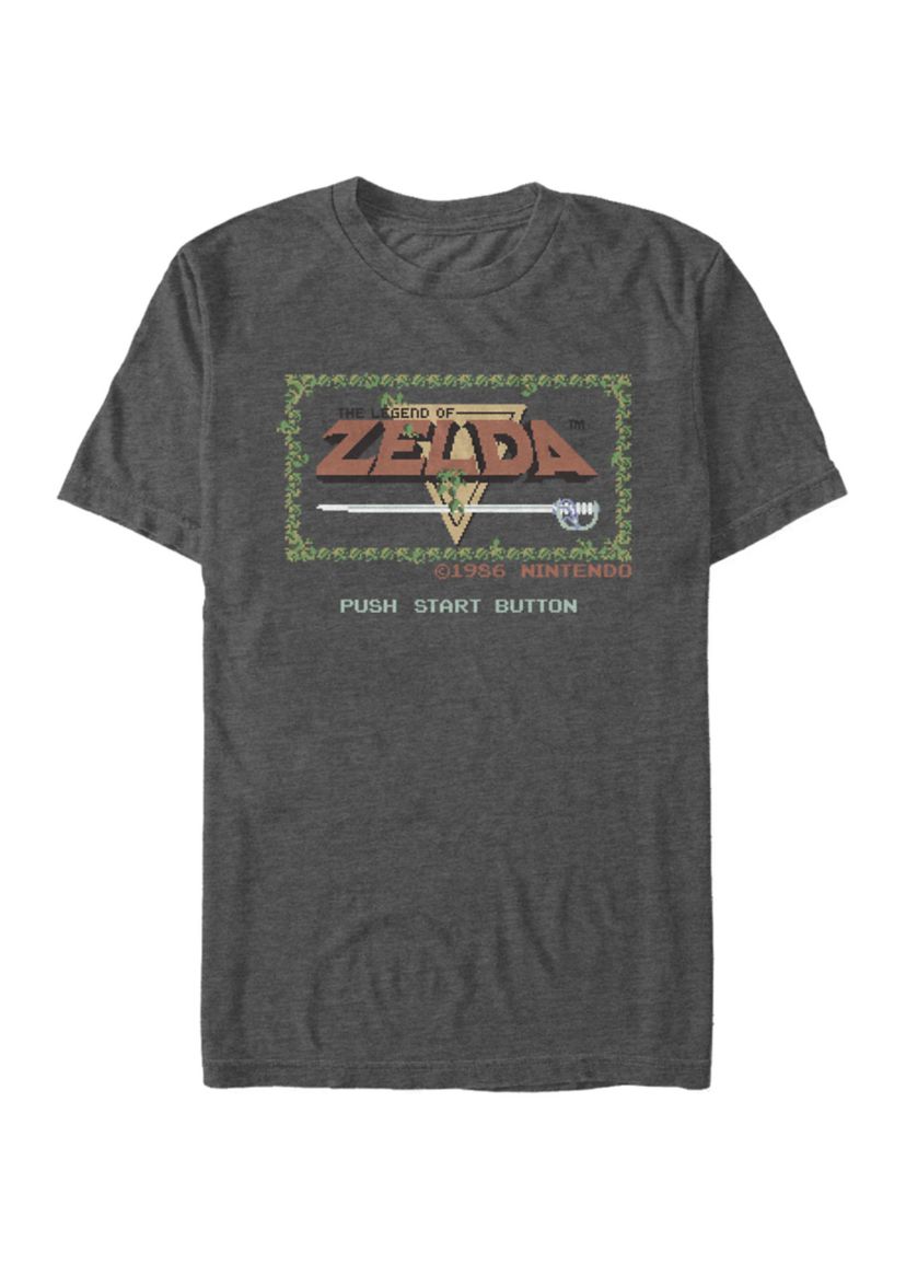 The Legend of Zelda Classic NES Title Screen Short Sleeve Graphic T-Shirt