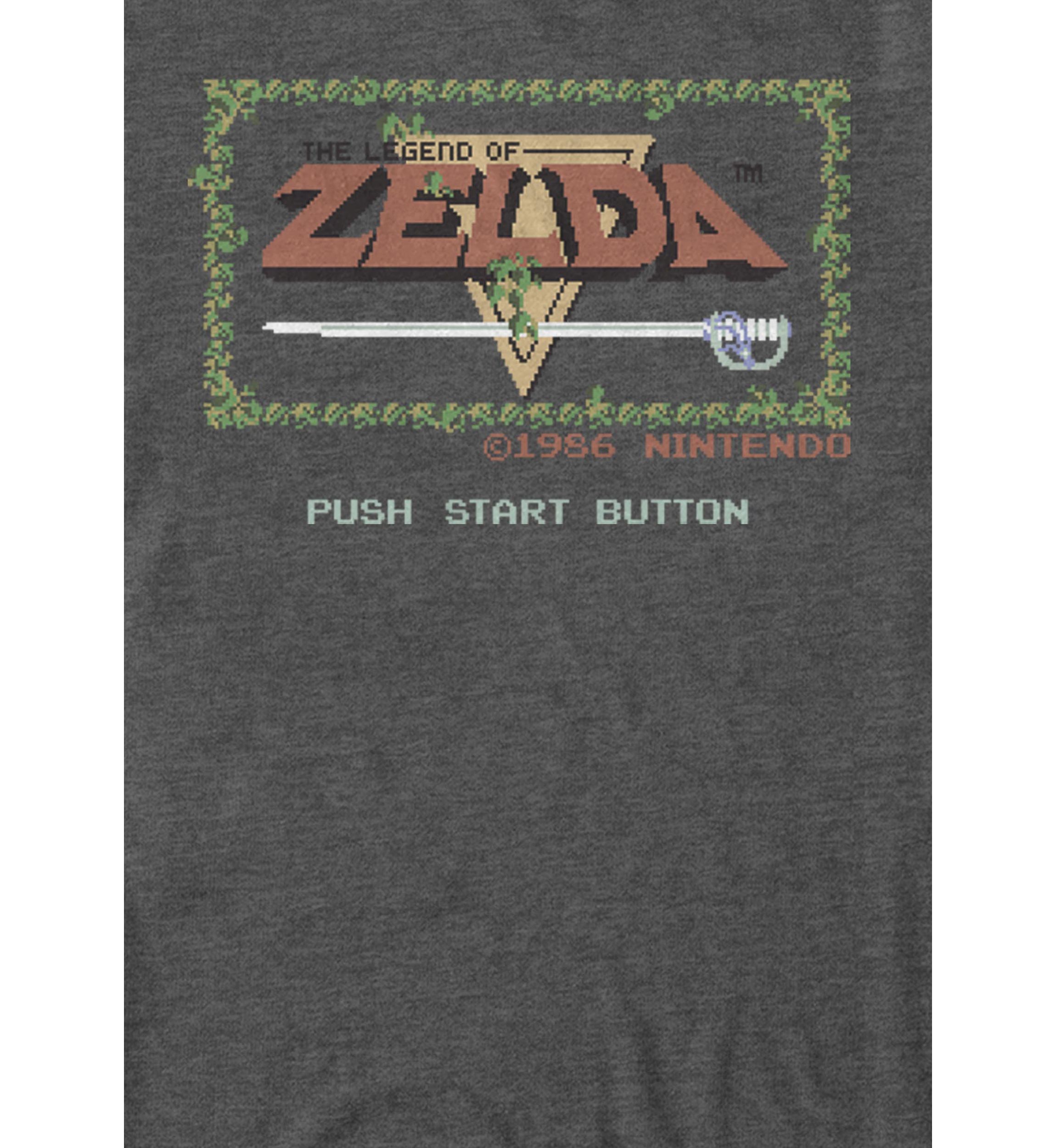 The Legend of Zelda Classic NES Title Screen Short Sleeve Graphic T-Shirt