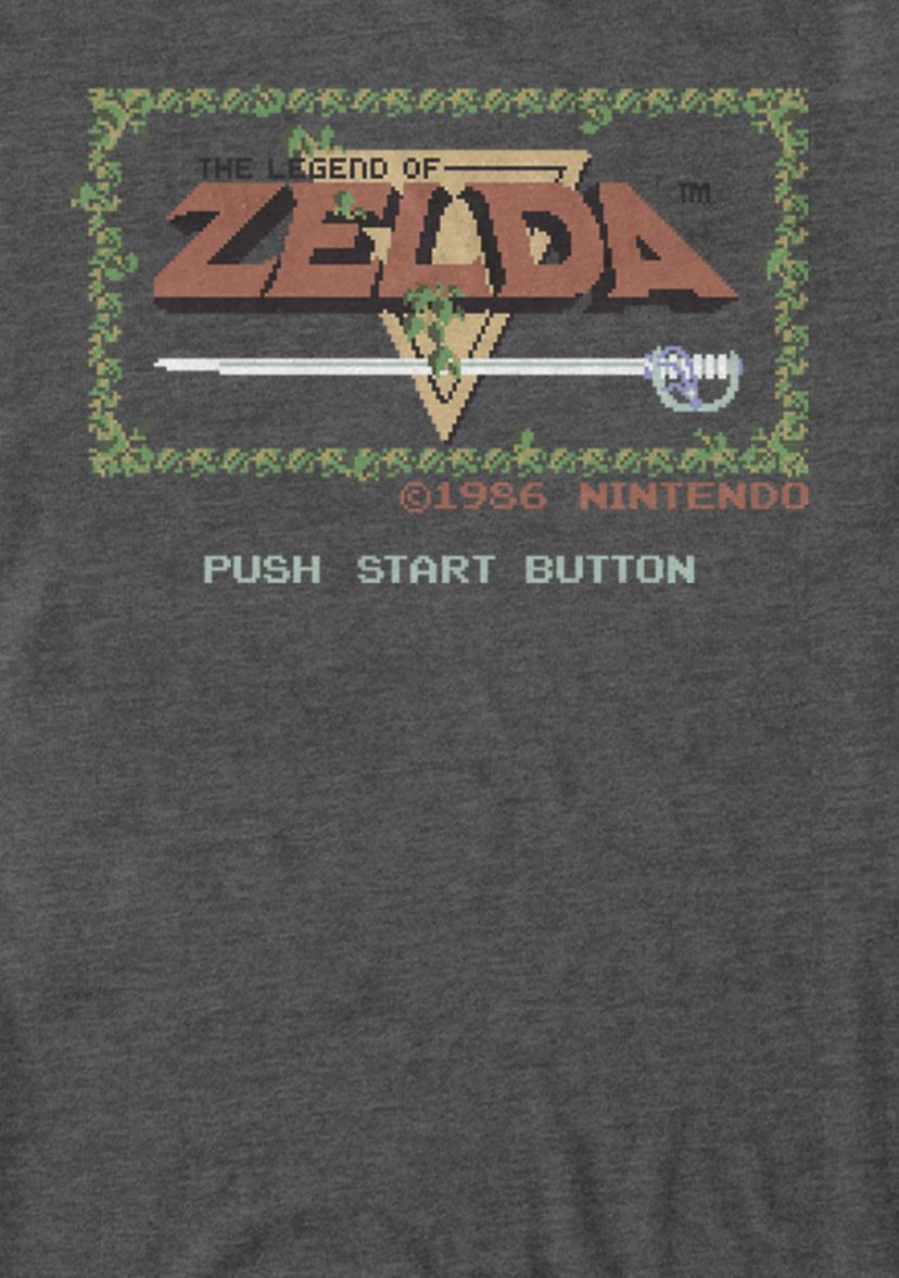 The Legend of Zelda Classic NES Title Screen Short Sleeve Graphic T-Shirt