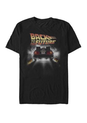 Back to the Future Men's Vintage DeLorean Peel Out Short Sleeve T-Shirt, Black, 2XL