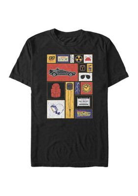 Back to the Future Men's Boxes Icons Graphic T-Shirt, Black, 2XL