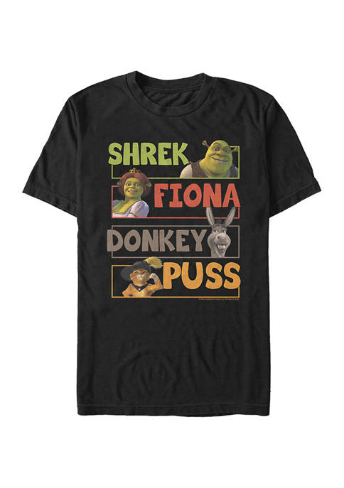 Shrek Character Stack Graphic T-Shirt