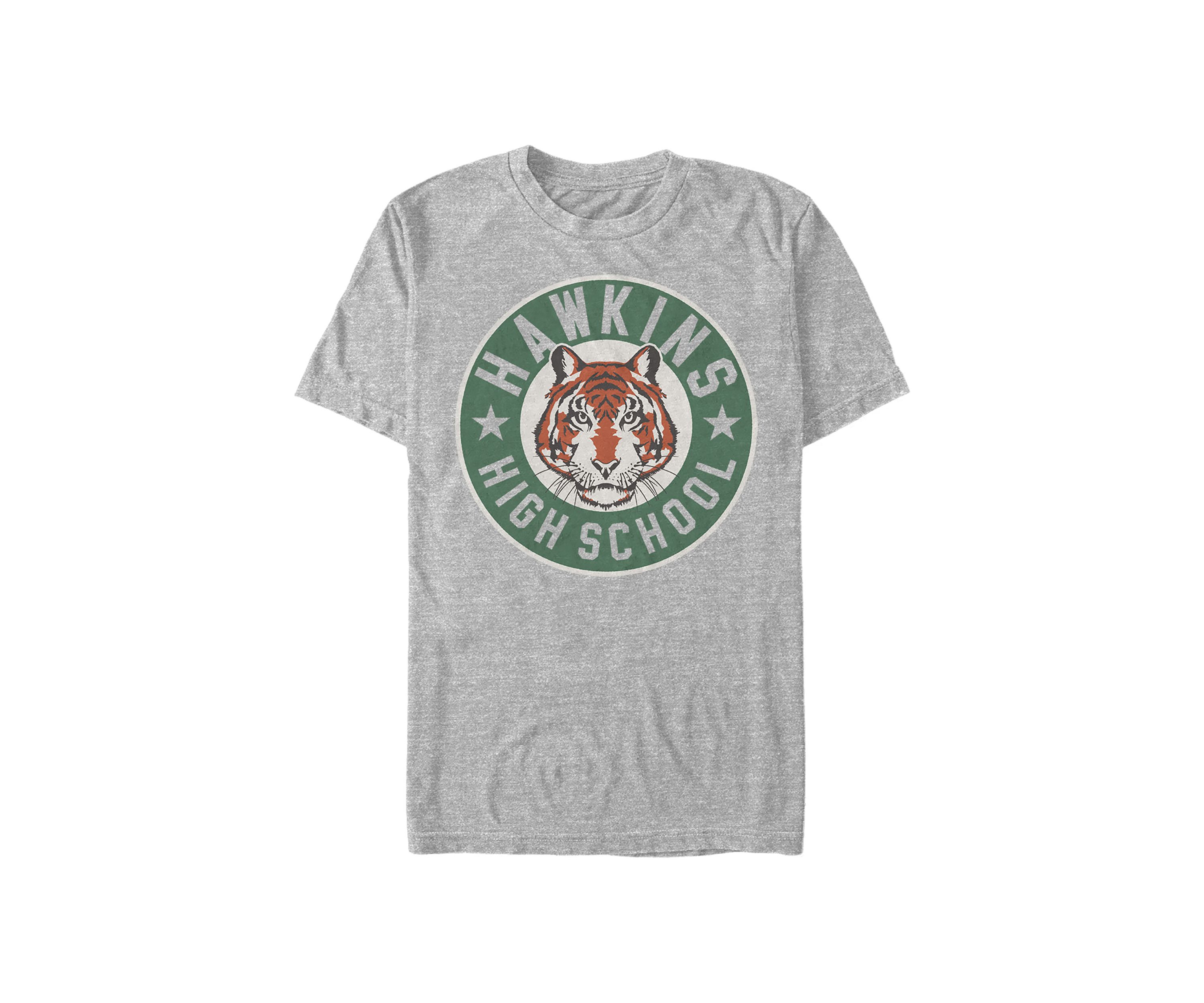  Hawkins High Tiger Emblem Short Sleeve Graphic T-Shirt