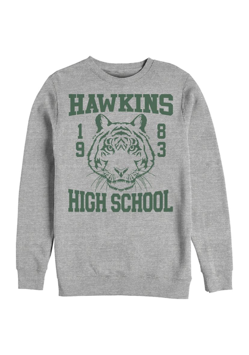Hawkins High Tiger 1983 Crew Graphic Fleece Sweatshirt