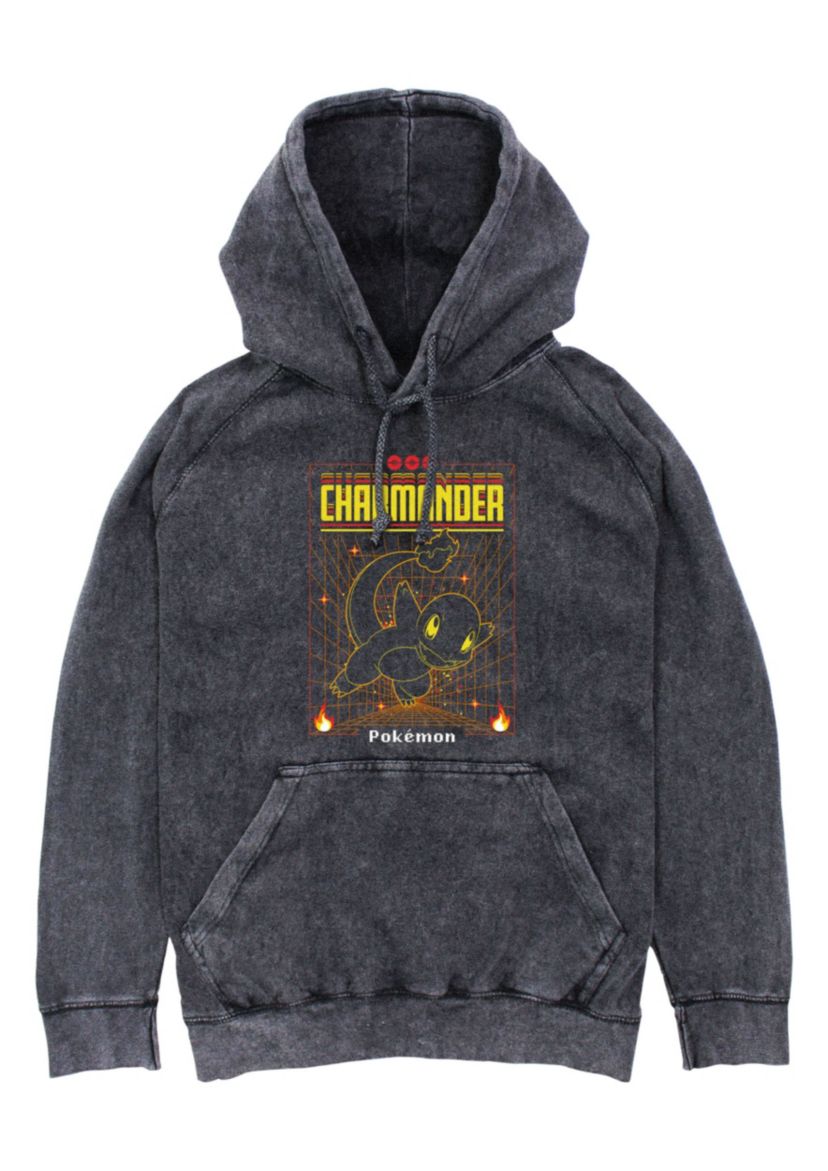Charmander Grid Graphic Fleece Hoodie