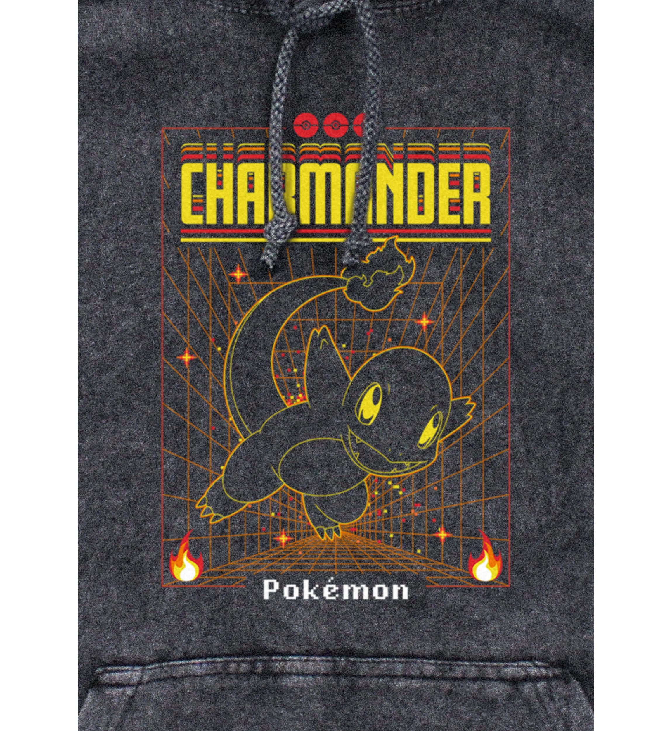 Charmander Grid Graphic Fleece Hoodie