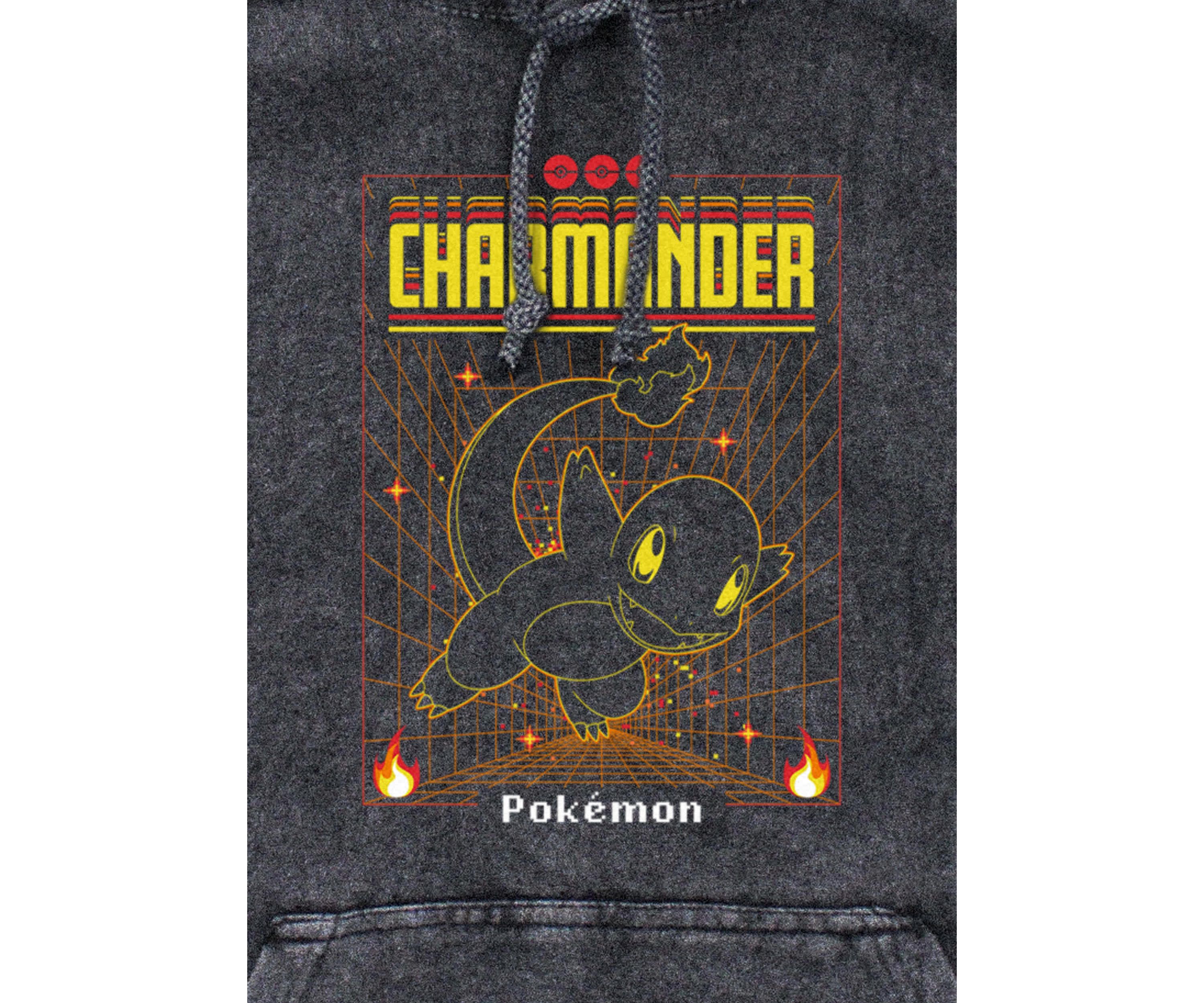 Charmander Grid Graphic Fleece Hoodie