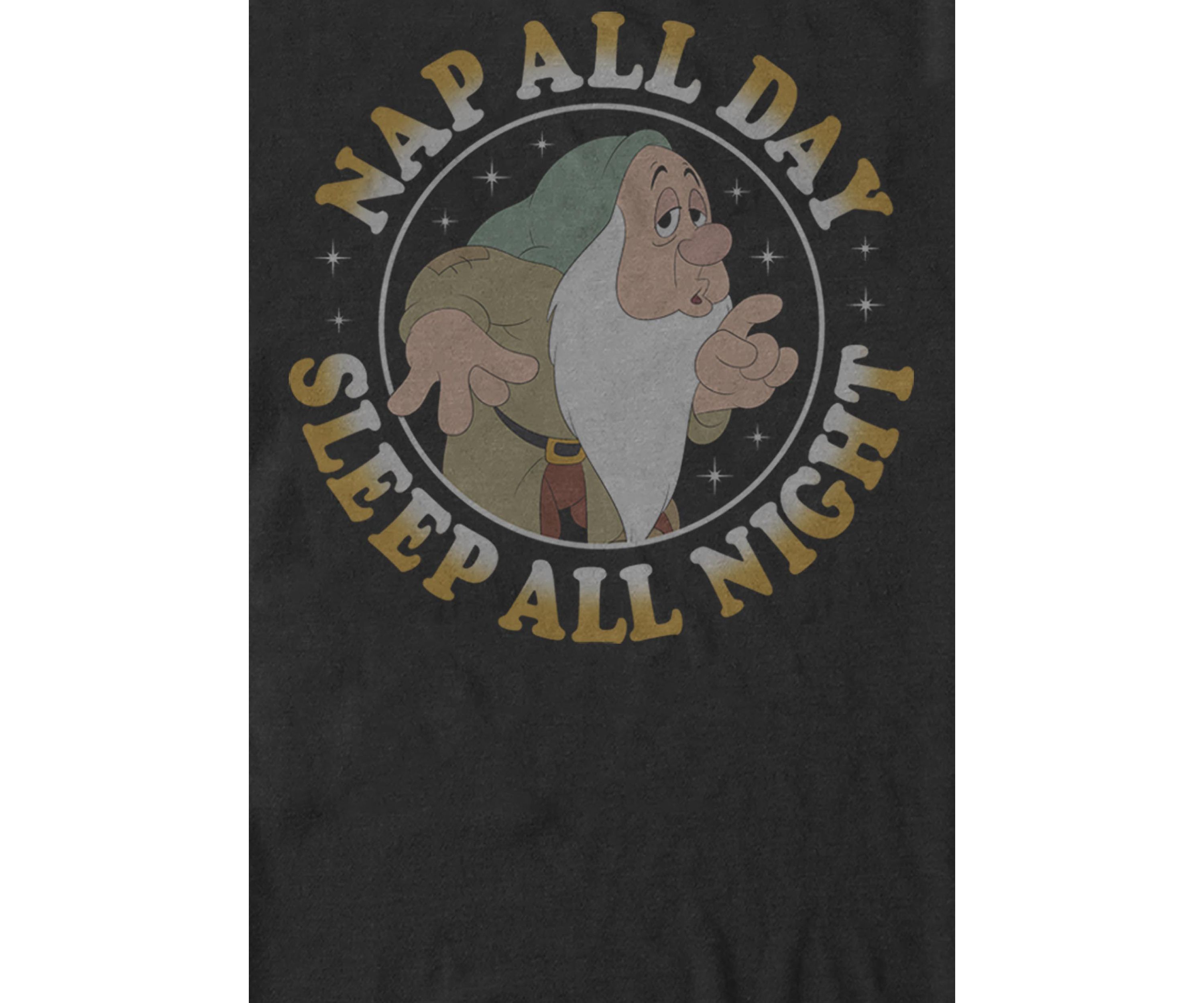 Snow White Dwarf Sleepy Nap All Day Sleep All Night Short Sleeve T-Shirt