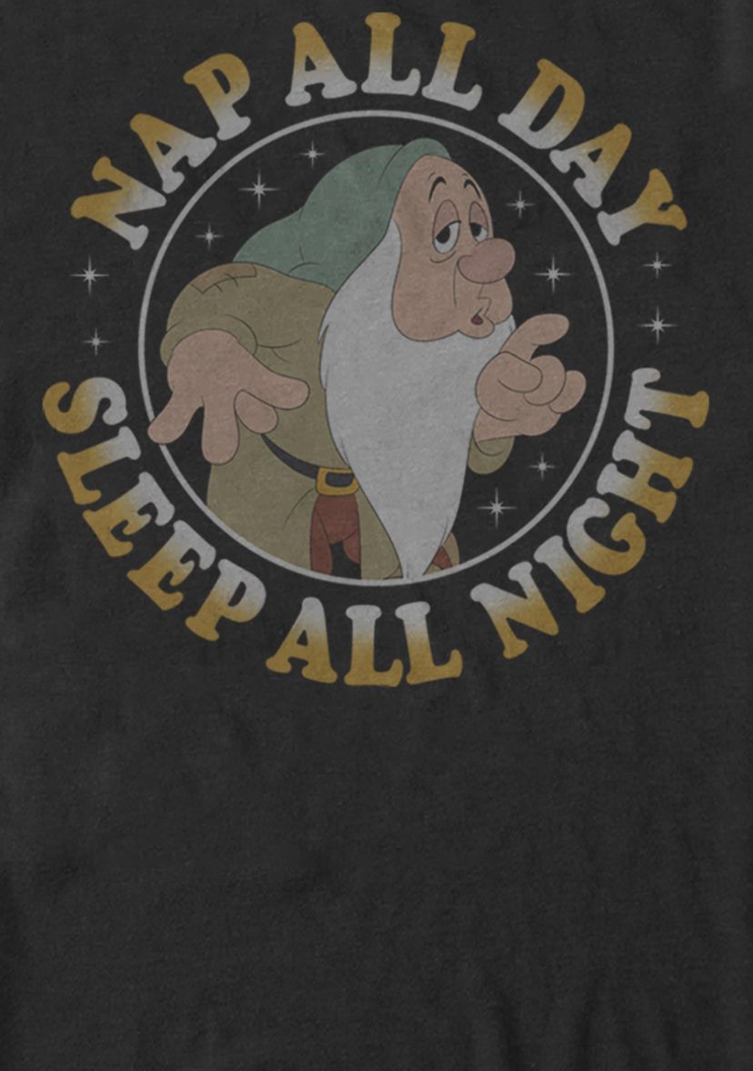 Snow White Dwarf Sleepy Nap All Day Sleep All Night Short Sleeve T-Shirt