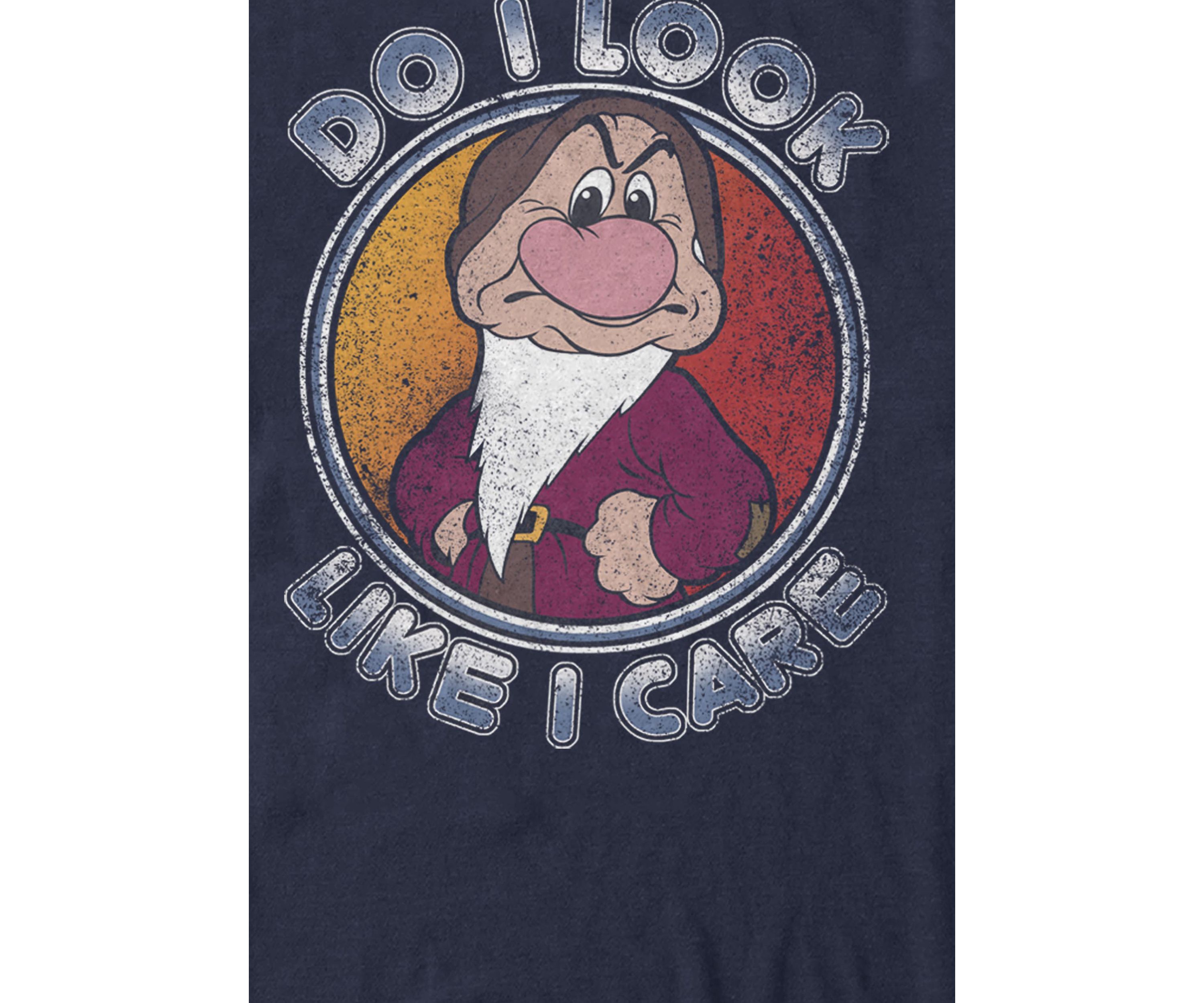Dwarf Grumpy Do I Look Like I Care Short Sleeve Graphic T-Shirt