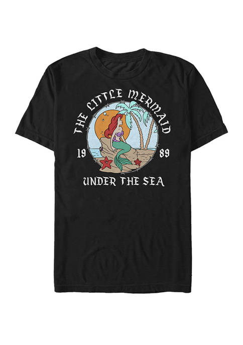 Little Mermaid Ariel Vintage Circle Portrait Logo Short Sleeve T-Shirt
