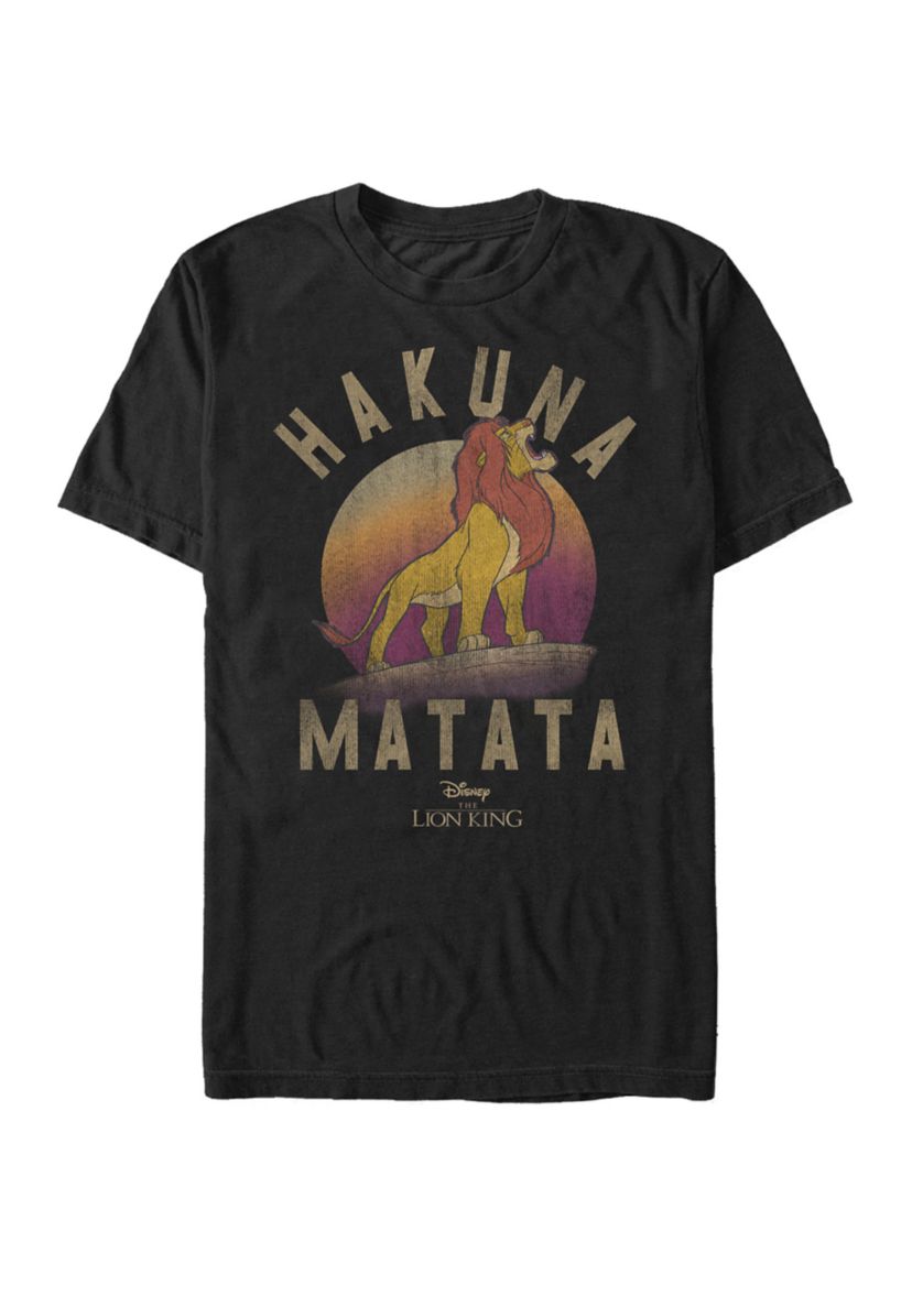Big & Tall Lion King Hakuna Matata Simba Sunrise Short Sleeve Graphic T-Shirt