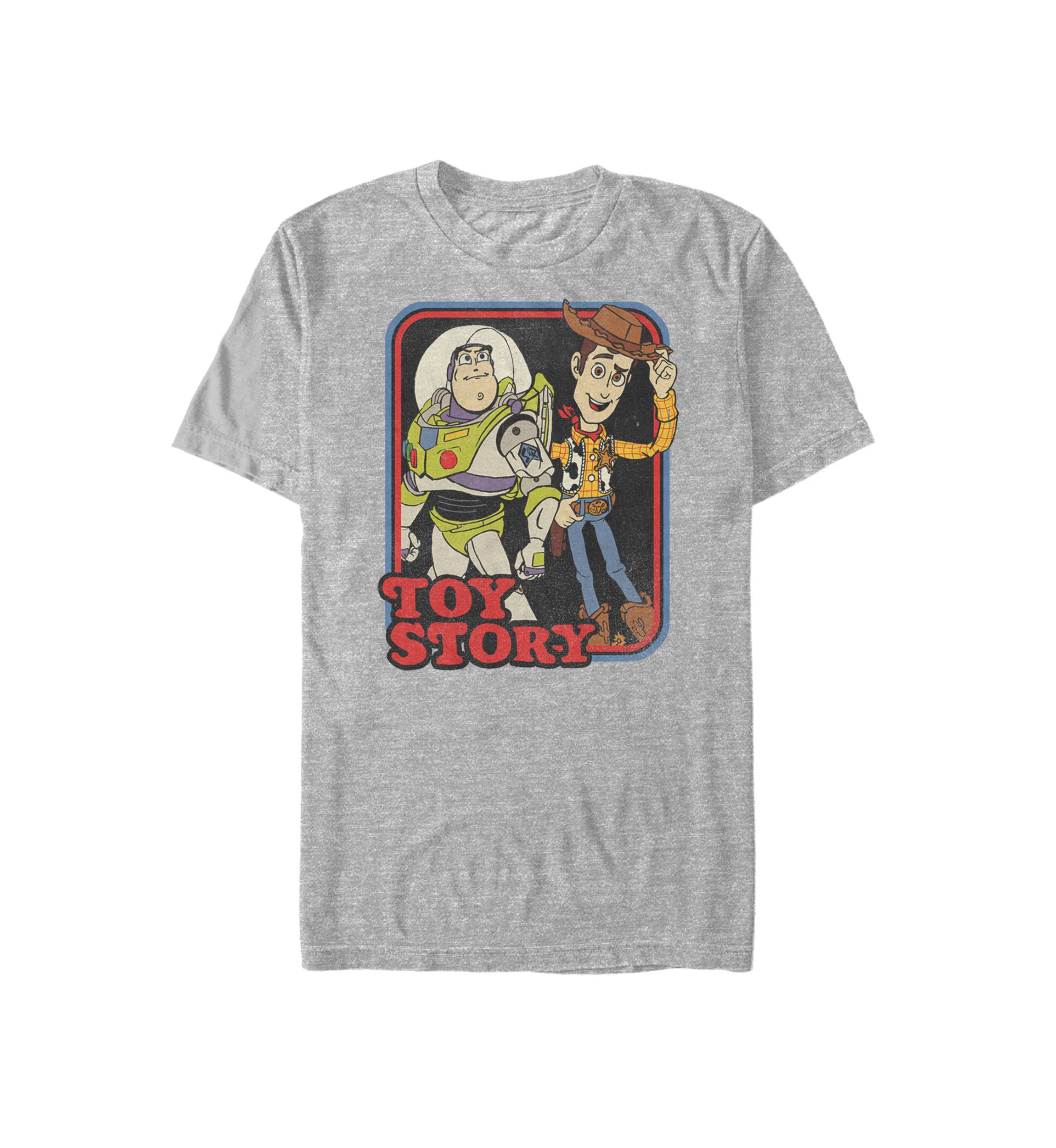 Toy Story Woody and Buzz Vintage Short Sleeve Graphic T-Shirt 
