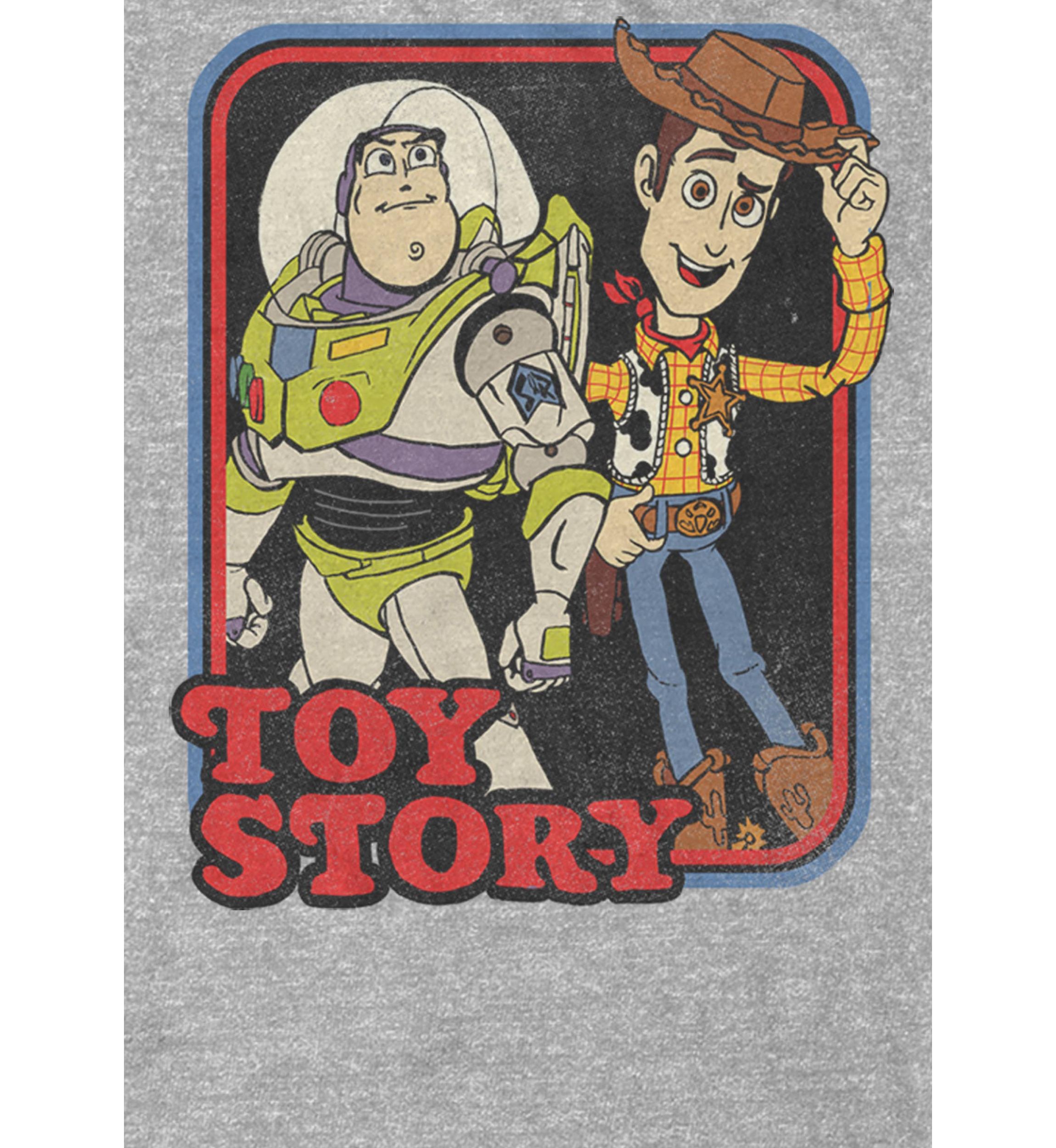 Toy Story Woody and Buzz Vintage Short Sleeve Graphic T-Shirt 