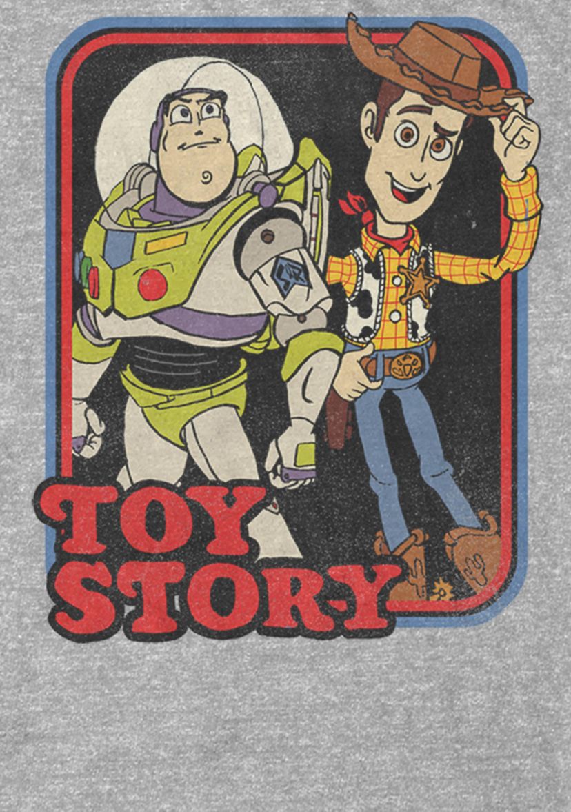 Toy Story Woody and Buzz Vintage Short Sleeve Graphic T-Shirt 