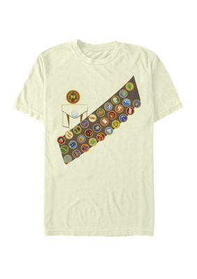 Disney Pixar Men's Up Russel Patches Halloween Short Sleeve T-Shirt, Large