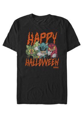 Sonic the Hedgehog Men's Happy Halloween Sonic Tails Graphic T-Shirt, Black, 2XL