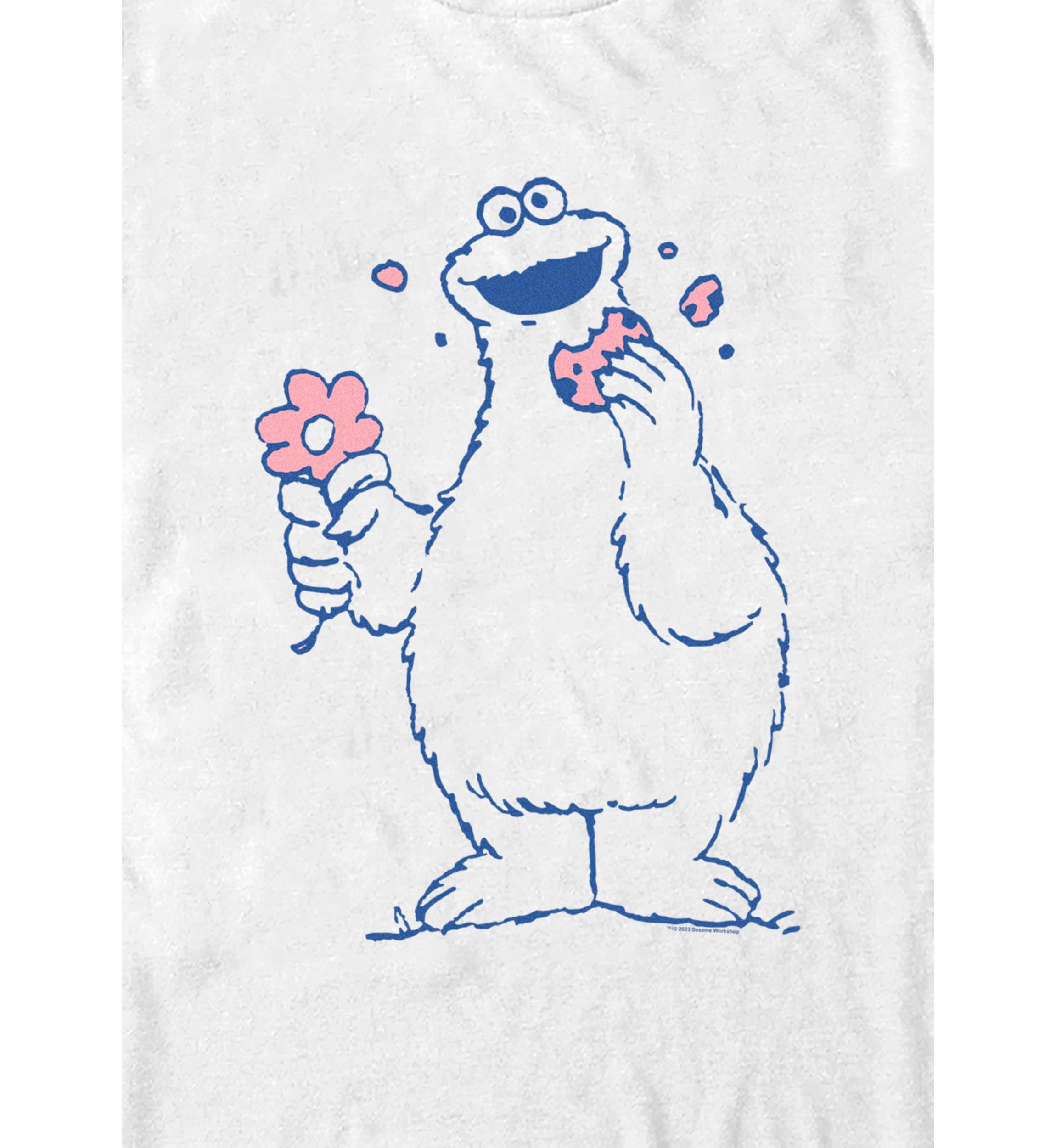 Cookie Monster Flower Graphic T-Shirt