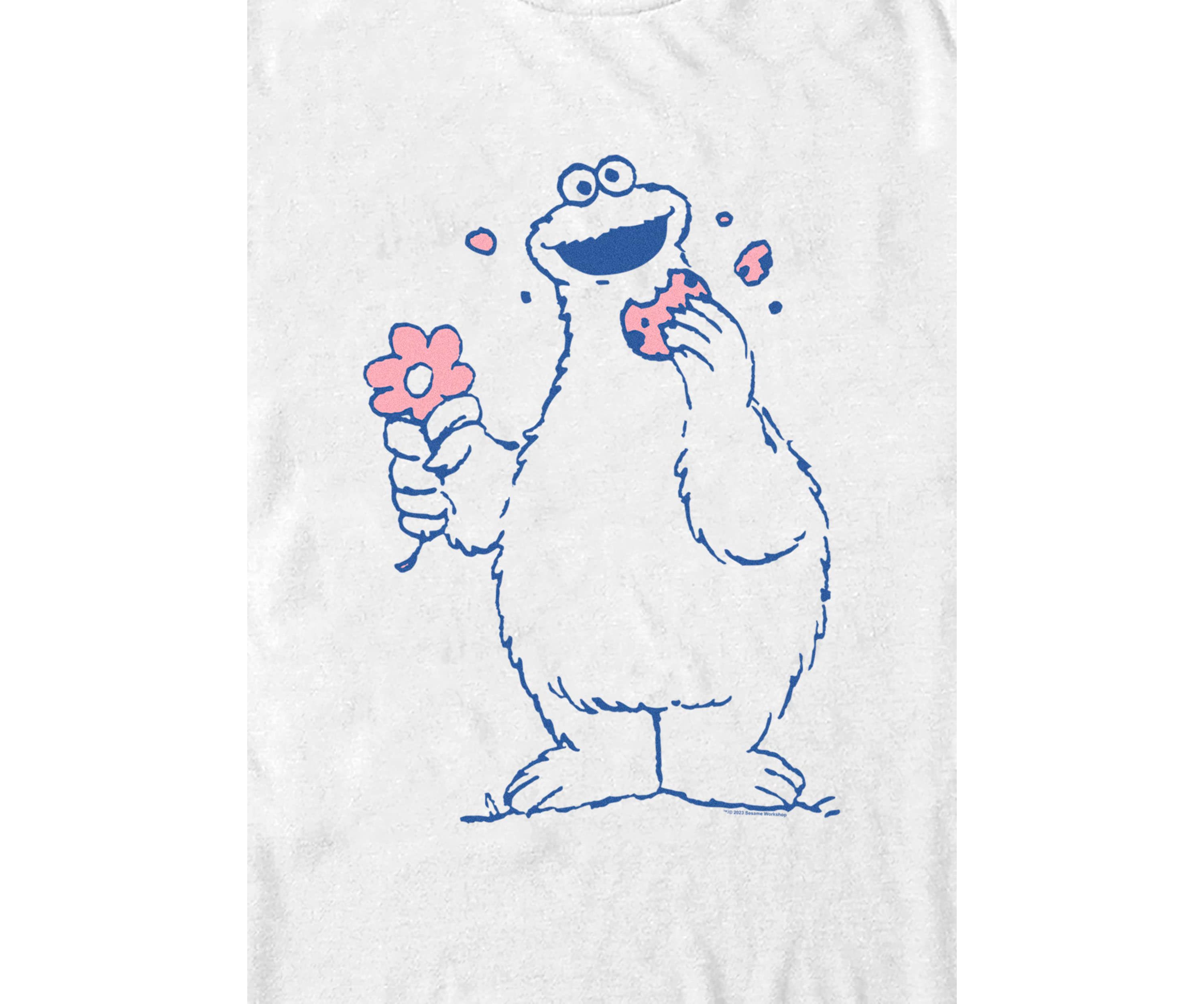 Cookie Monster Flower Graphic T-Shirt