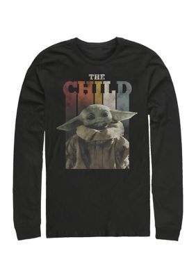 Star Wars The Mandalorian Men's The Child Long Sleeve Crew Graphic T-Shirt, Black, Medium -  0195025704160