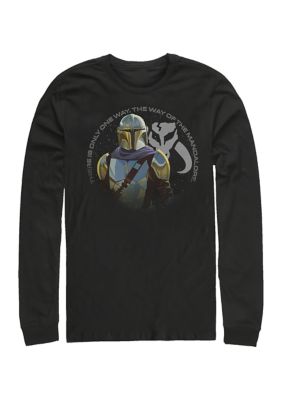 Star Wars The Mandalorian Men's The Mandalore Way Long Sleeve Crew Graphic T-Shirt, Black, Large -  0195728181695