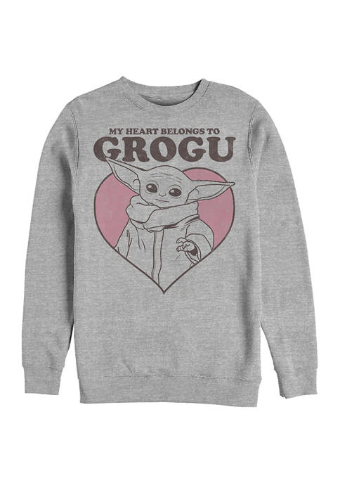 My Heart Belongs to Grogu Graphic Crew Fleece Sweatshirt