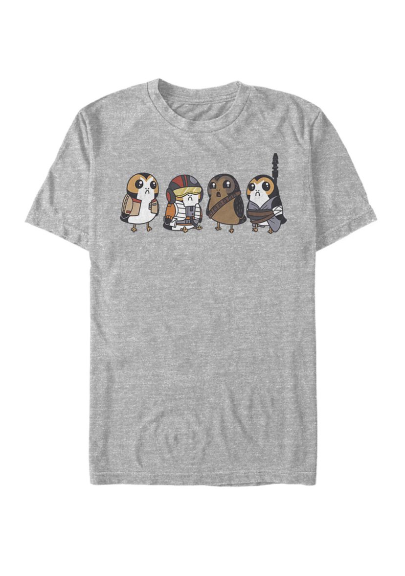 Cute Porgs Dressed As Characters Portrait Short Sleeve Graphic T-Shirt 