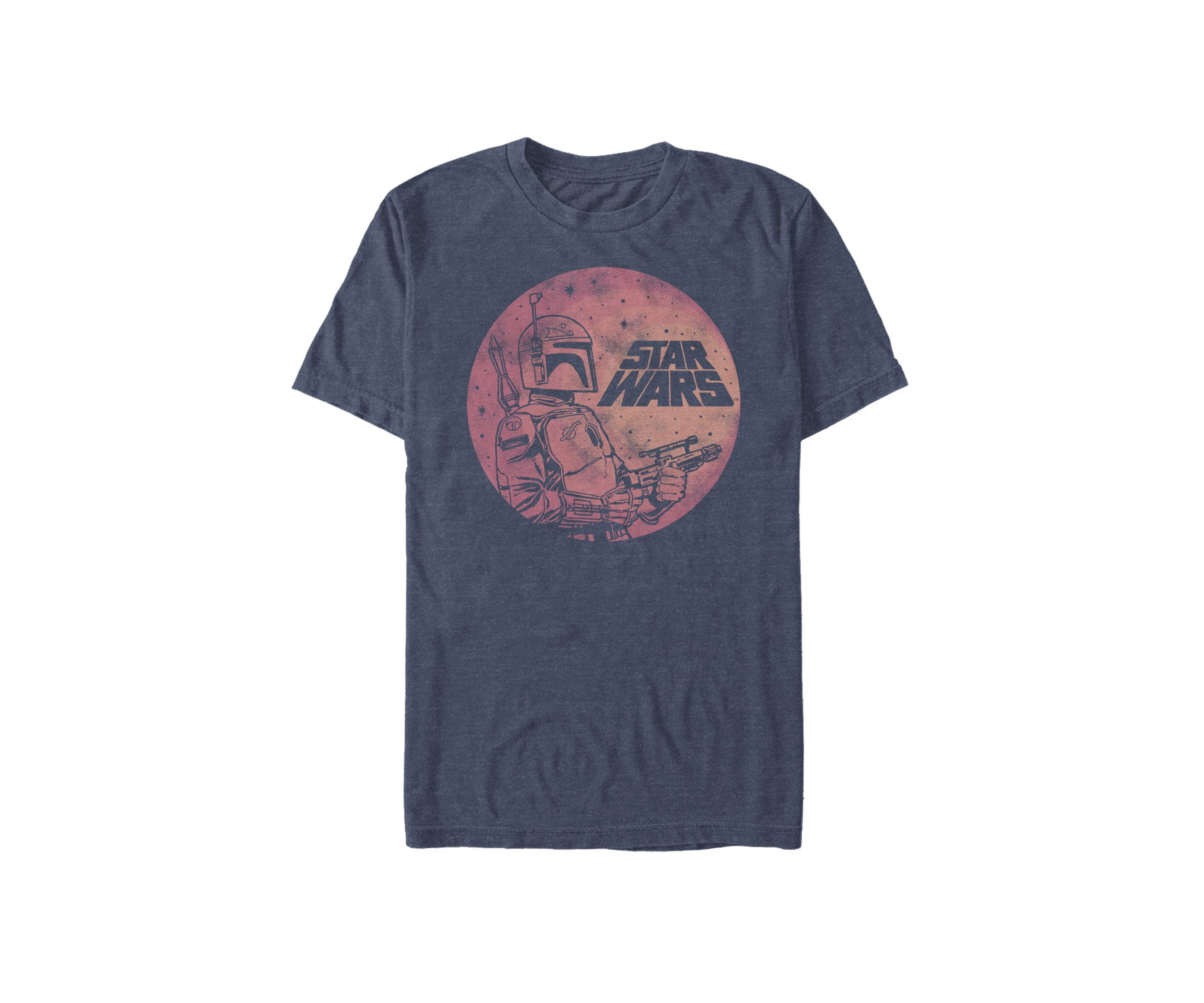 Distressed Boba Fett Galaxy Fill Short Sleeve Graphic T-Shirt