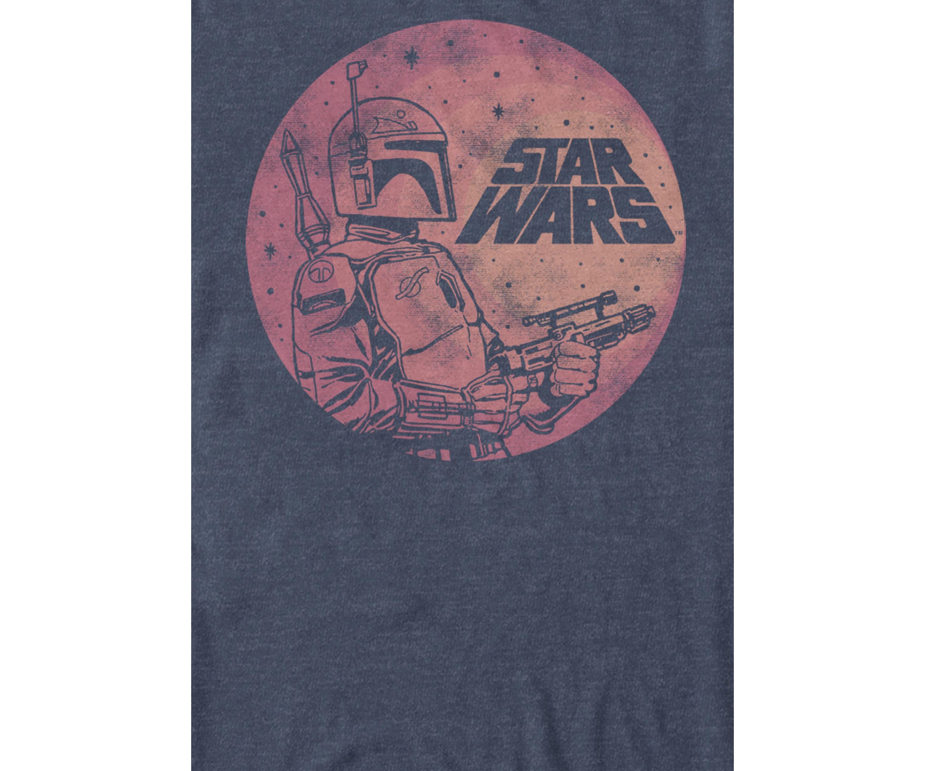 Distressed Boba Fett Galaxy Fill Short Sleeve Graphic T-Shirt