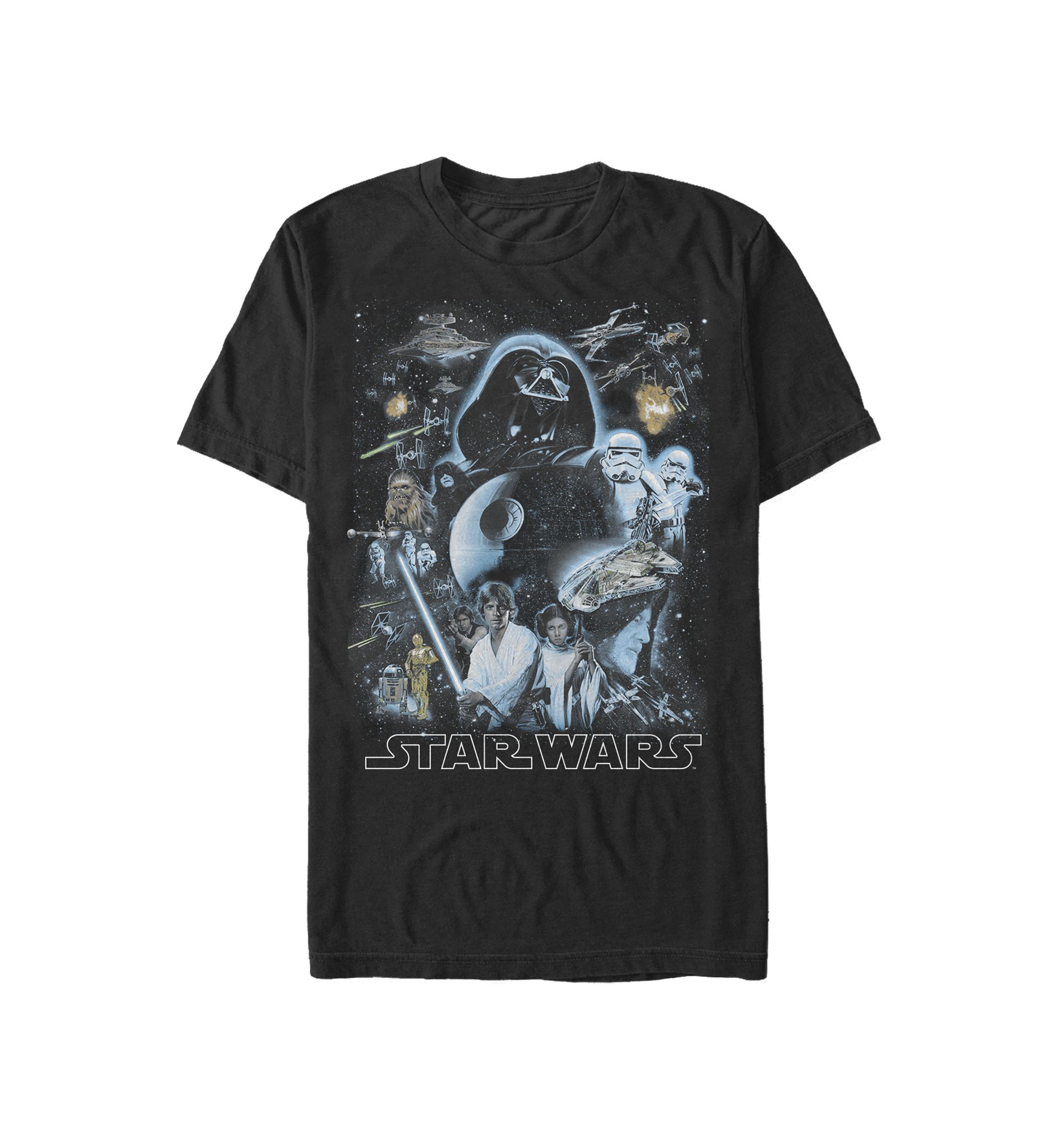 Big & Tall A New Hope Dark Galaxy Poster Short Sleeve Graphic  T-Shirt