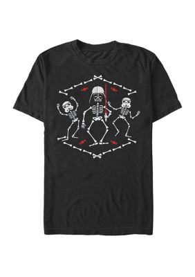 Star Wars Men's Big & Tall Darth Vader Halloween Skeletons Short Sleeve T-Shirt, Black, 3XL