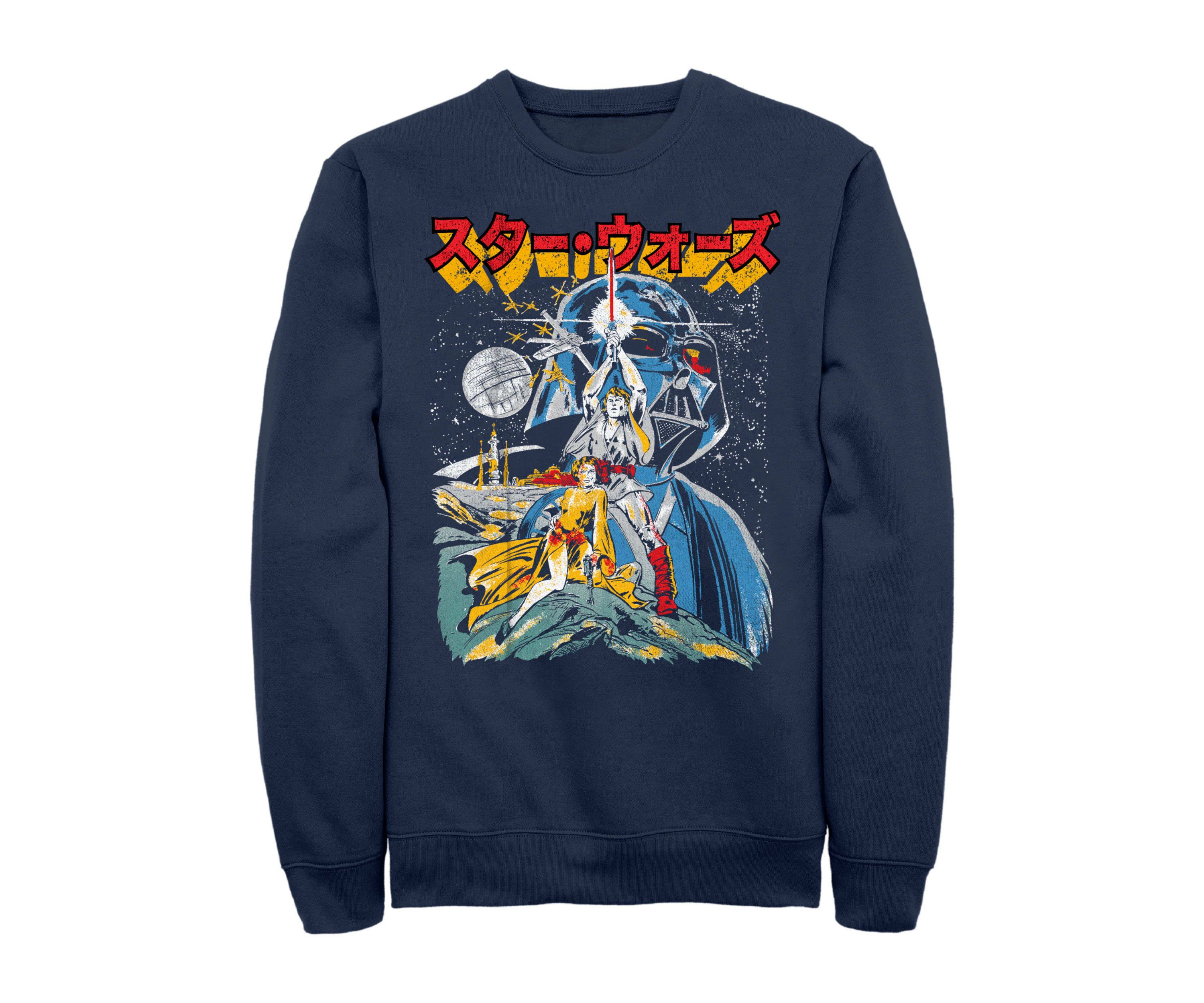 Kanji Poster Graphic Crew Fleece Sweatshirt