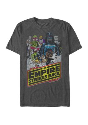 Star Wars Mens Big  Tall Empire Strikes Back Group Poster Short Sleeve TShirt Grey 3XL